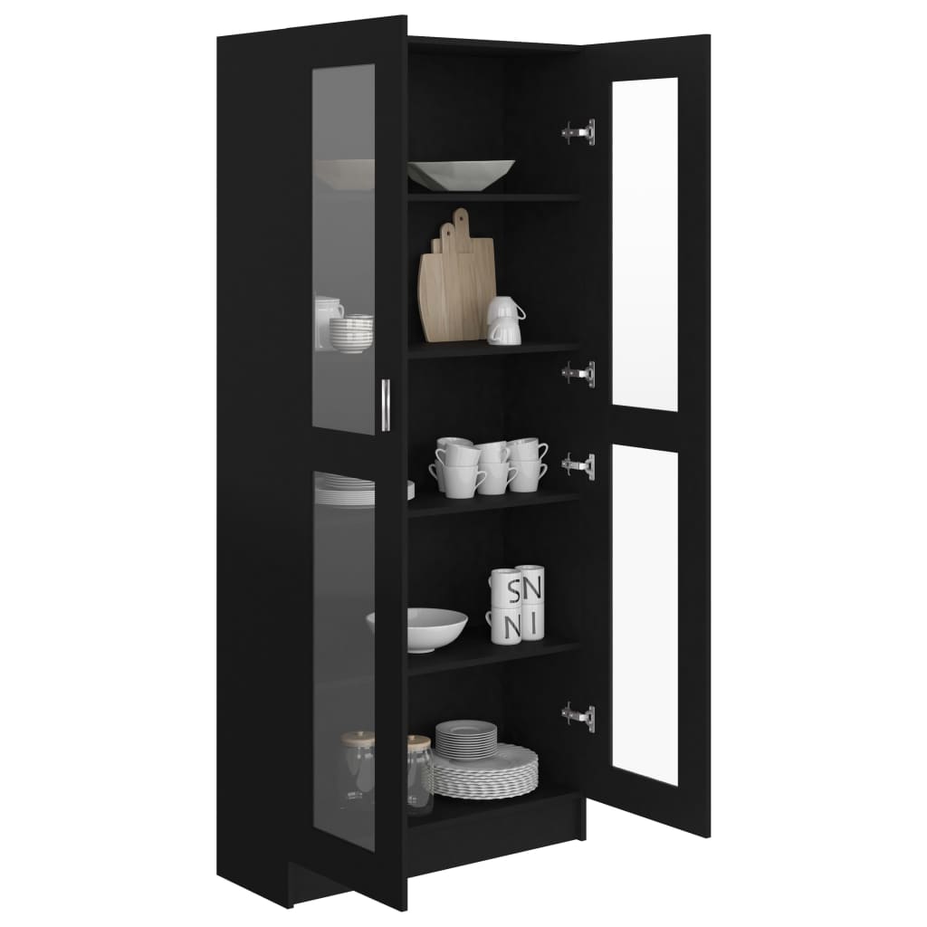 Vitriinikaappi musta 82,5x30,5x185,5 cm - Sisustajankoti.fi