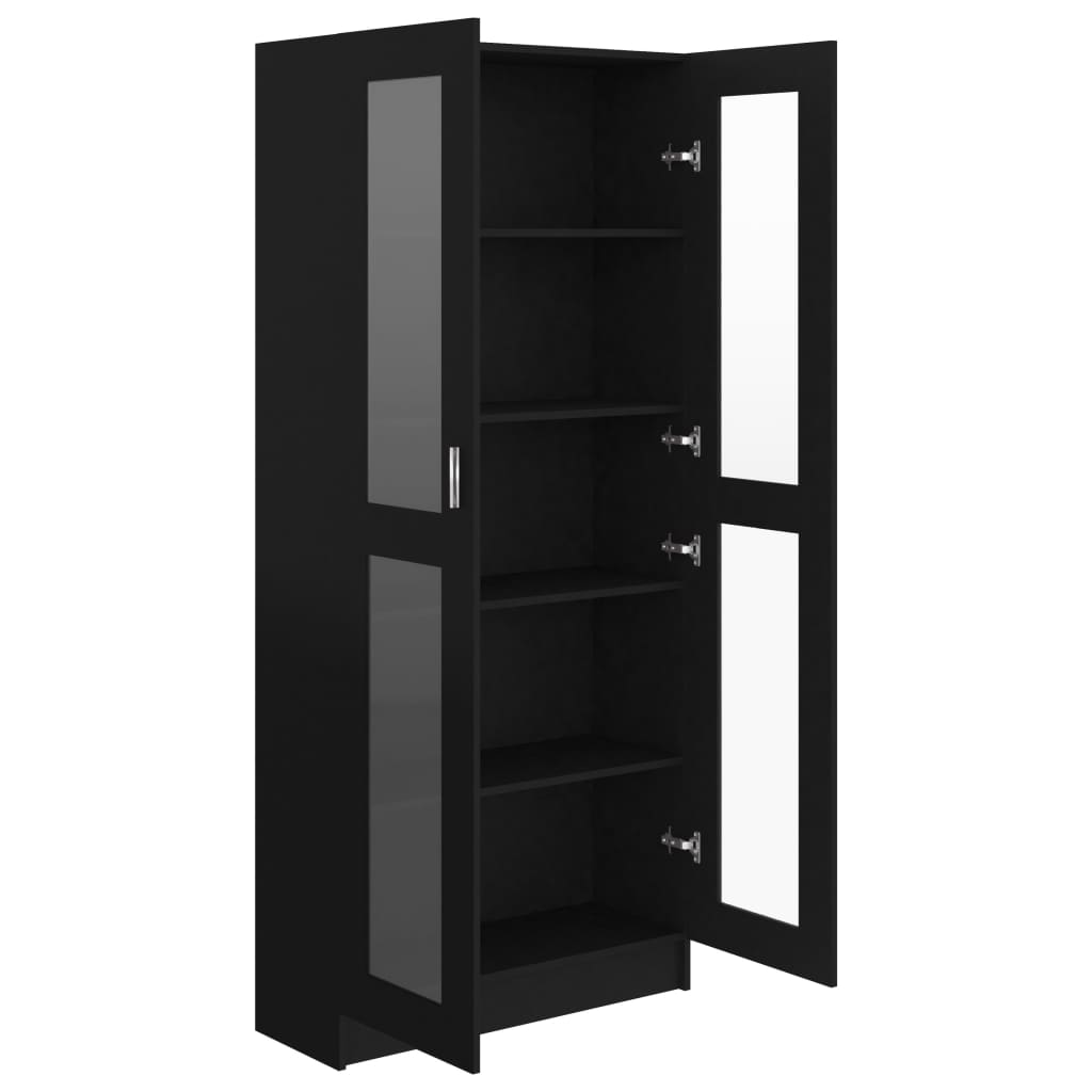Vitriinikaappi musta 82,5x30,5x185,5 cm - Sisustajankoti.fi