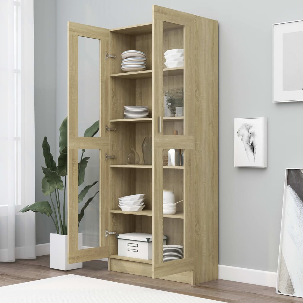 Vitriinikaappi Sonoma-tammi 82,5x30,5x185,5 cm - Sisustajankoti.fi