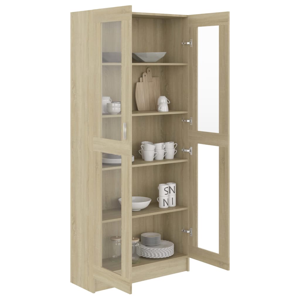 Vitriinikaappi Sonoma-tammi 82,5x30,5x185,5 cm - Sisustajankoti.fi