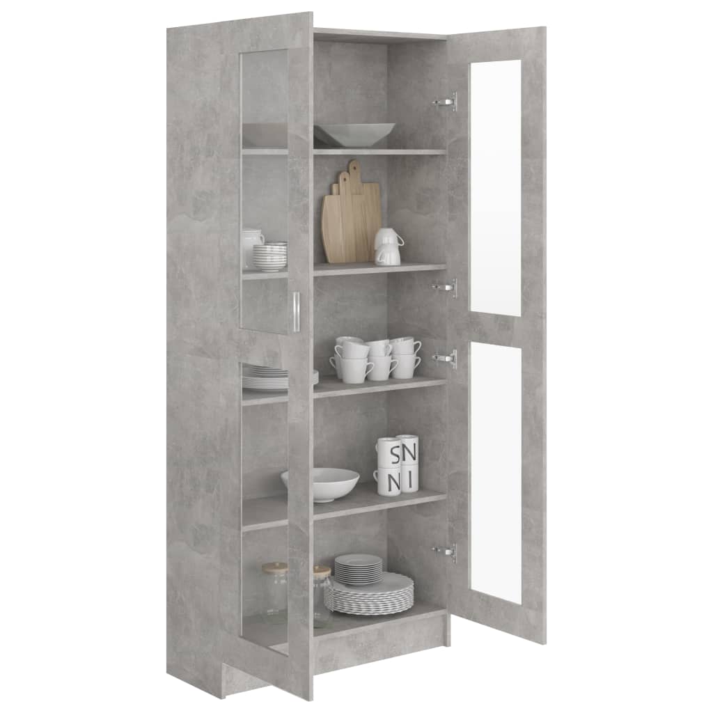 Vitriinikaappi betoninharmaa 82,5x30,5x185,5 cm - Sisustajankoti.fi