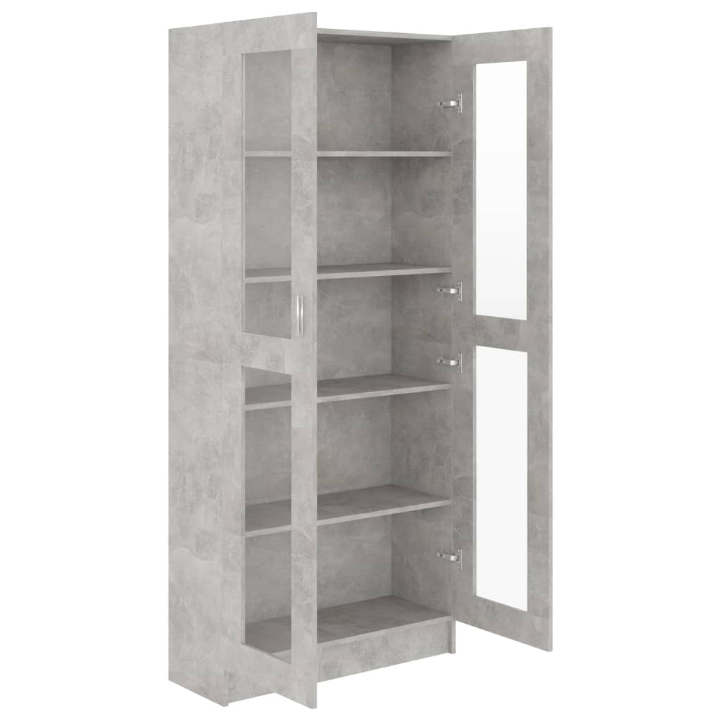 Vitriinikaappi betoninharmaa 82,5x30,5x185,5 cm - Sisustajankoti.fi