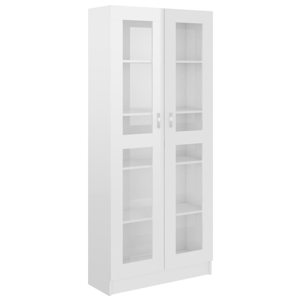 Vitriinikaappi korkeakiilto valk. 82,5x30,5x185,5 cm - Sisustajankoti.fi