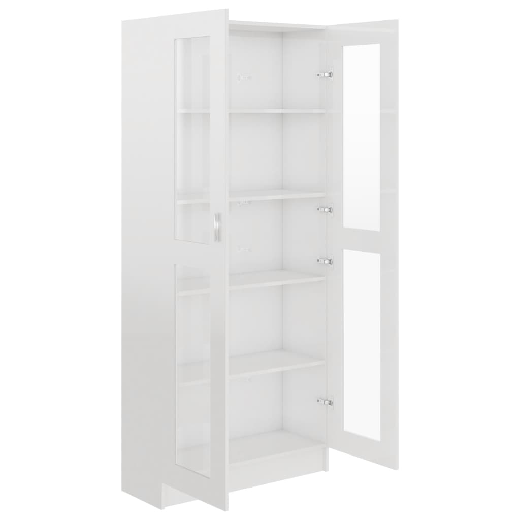 Vitriinikaappi korkeakiilto valk. 82,5x30,5x185,5 cm - Sisustajankoti.fi