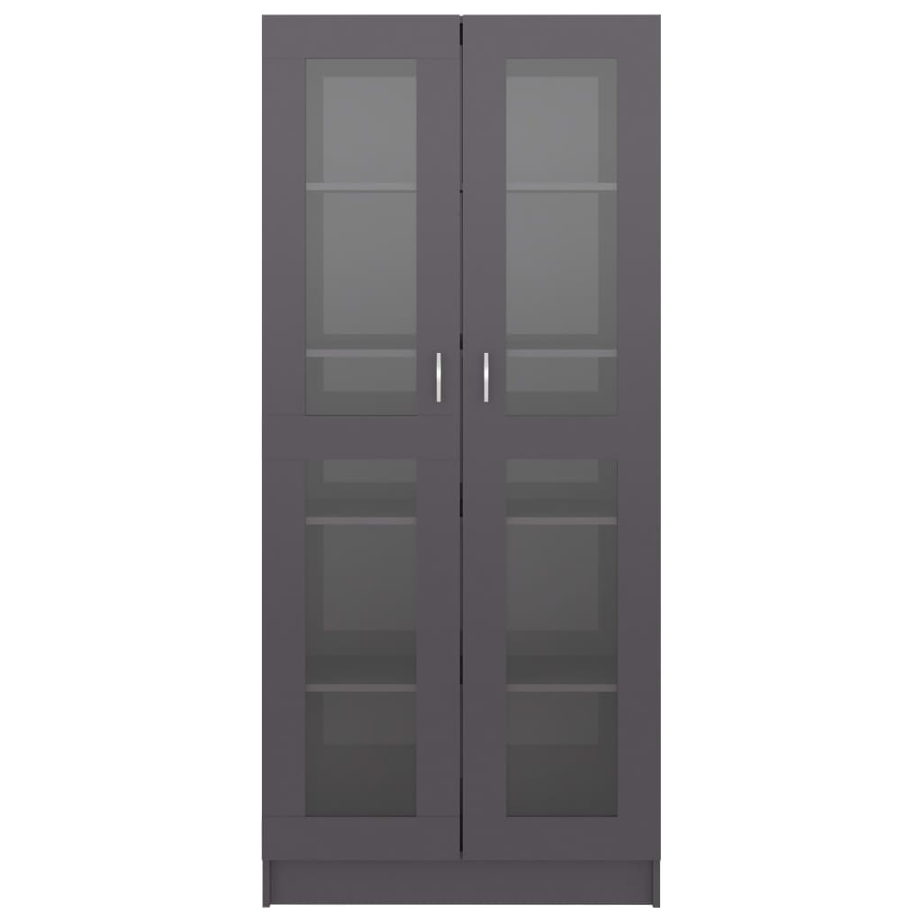Vitriinikaappi korkeakiilto harmaa 82,5x30,5x185,5 cm - Sisustajankoti.fi