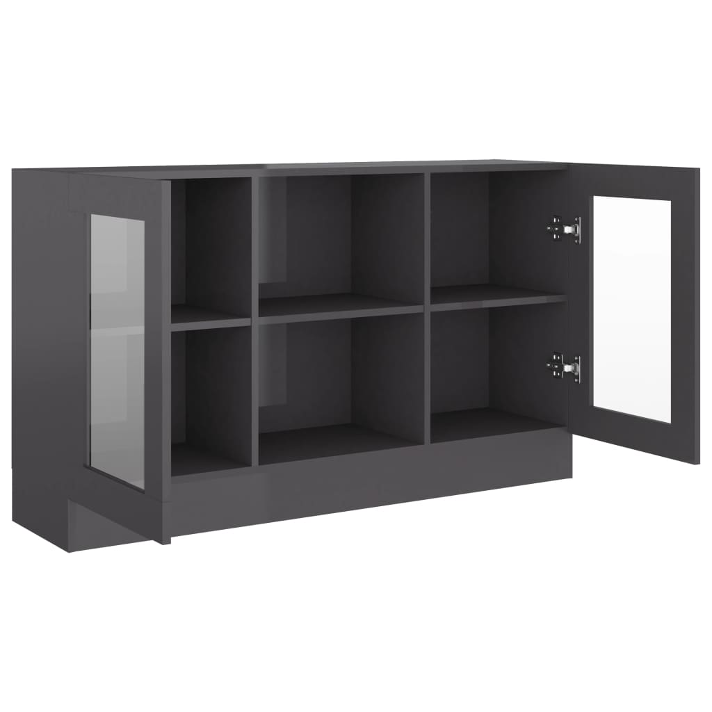 Vitriinikaappi korkeakiilto harmaa 120x30,5x70 cm - Sisustajankoti.fi