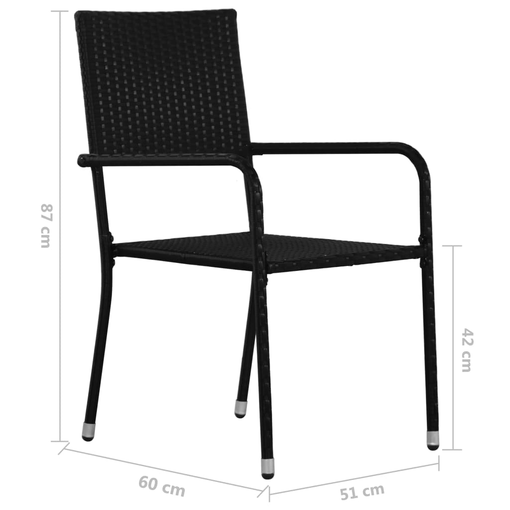 Ulkoruokatuolit 4 kpl polyrottinki musta - Sisustajankoti.fi