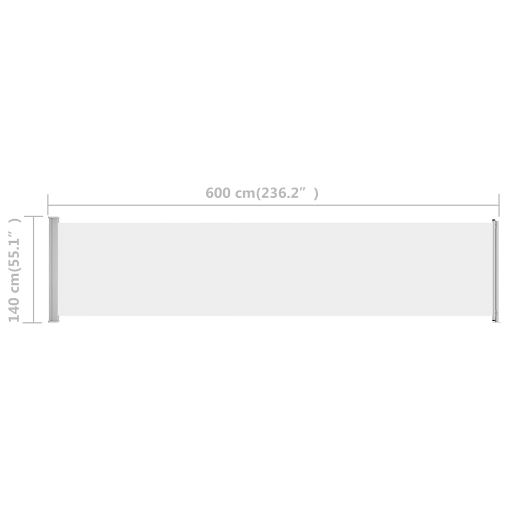 Sisäänvedettävä terassin sivumarkiisi 140x600 cm kerma - Sisustajankoti.fi