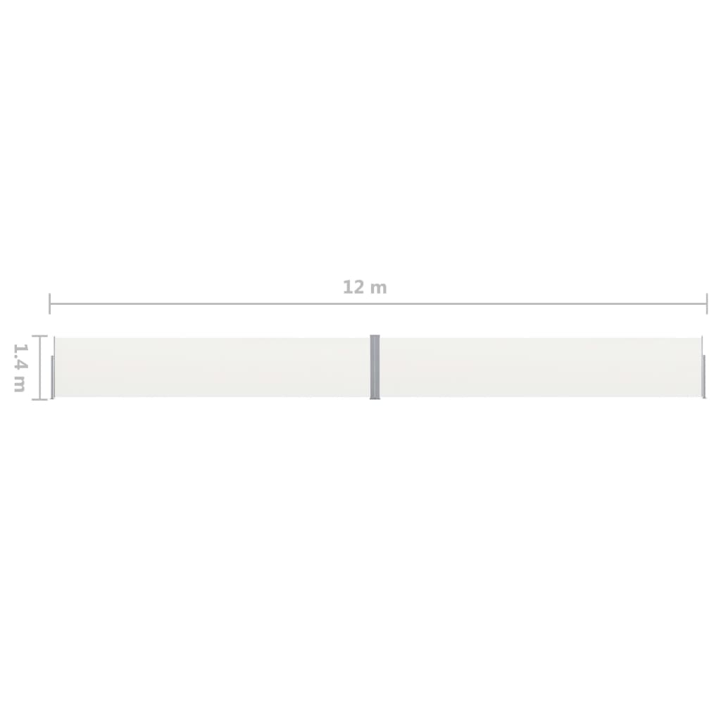 Sisäänvedettävä terassin sivumarkiisi 140x1200 cm kerma - Sisustajankoti.fi