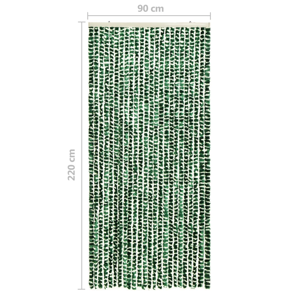 Hyönteisverho vihreä ja valkoinen 90x220 cm Chenille - Sisustajankoti.fi