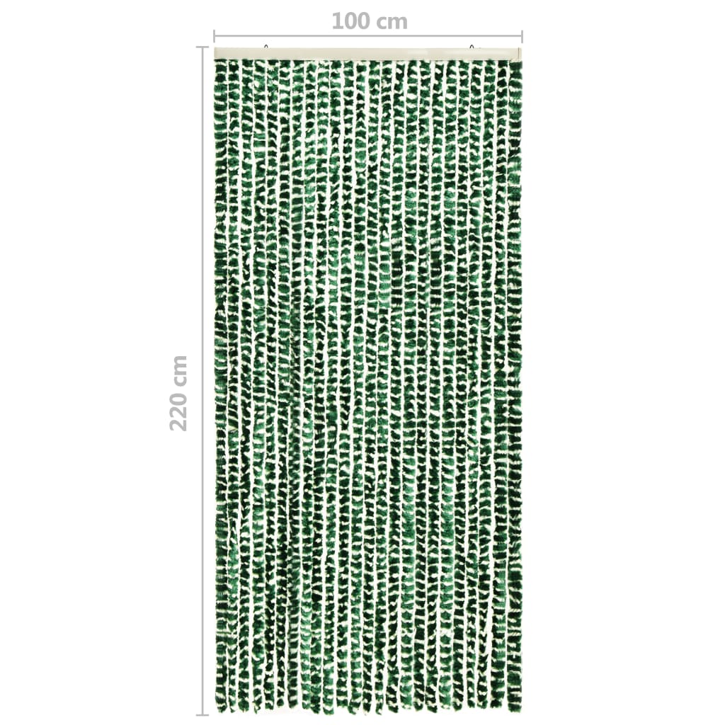 Hyönteisverho vihreä ja valkoinen 100x220 cm Chenille - Sisustajankoti.fi