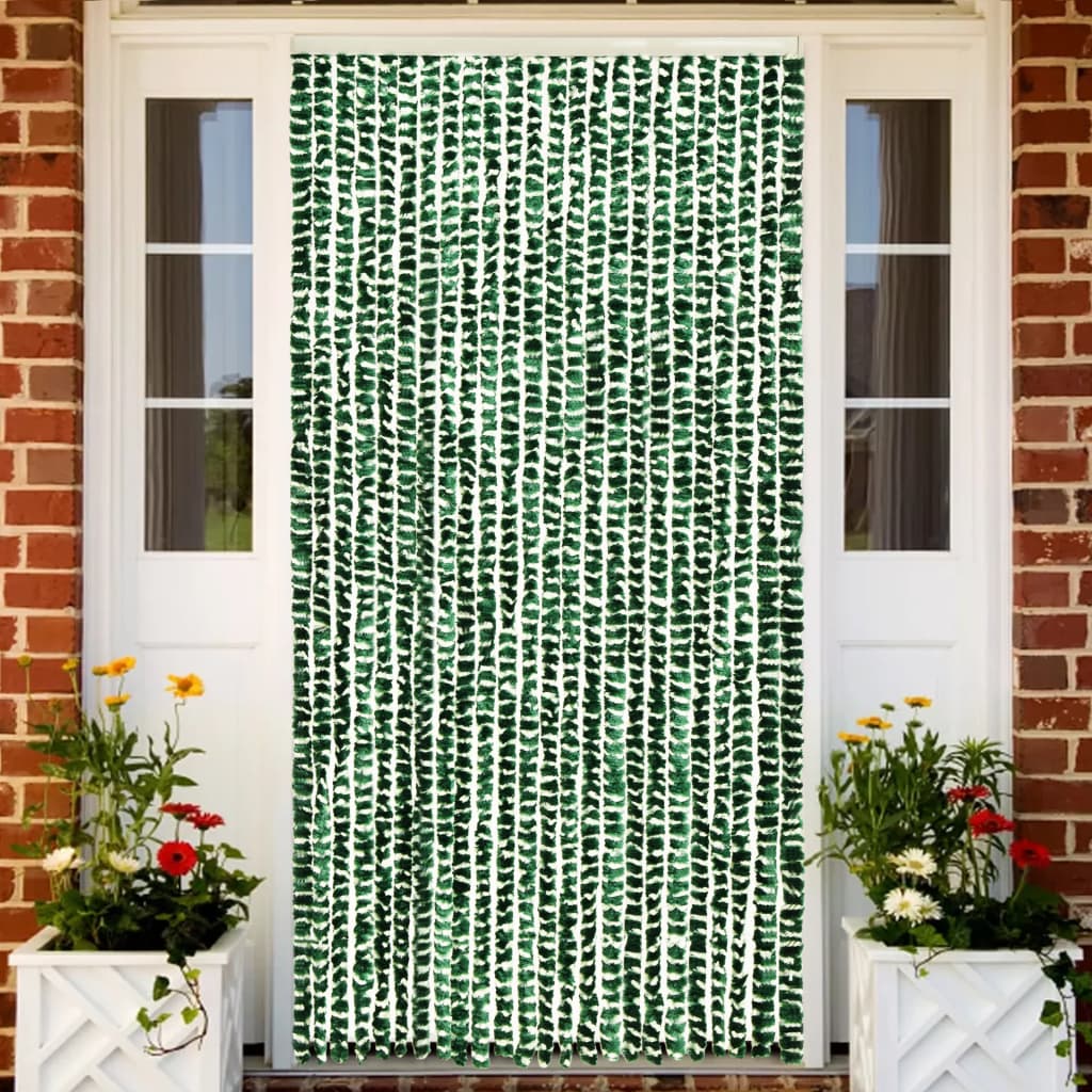 Hyönteisverho vihreä ja valkoinen 100x220 cm Chenille - Sisustajankoti.fi