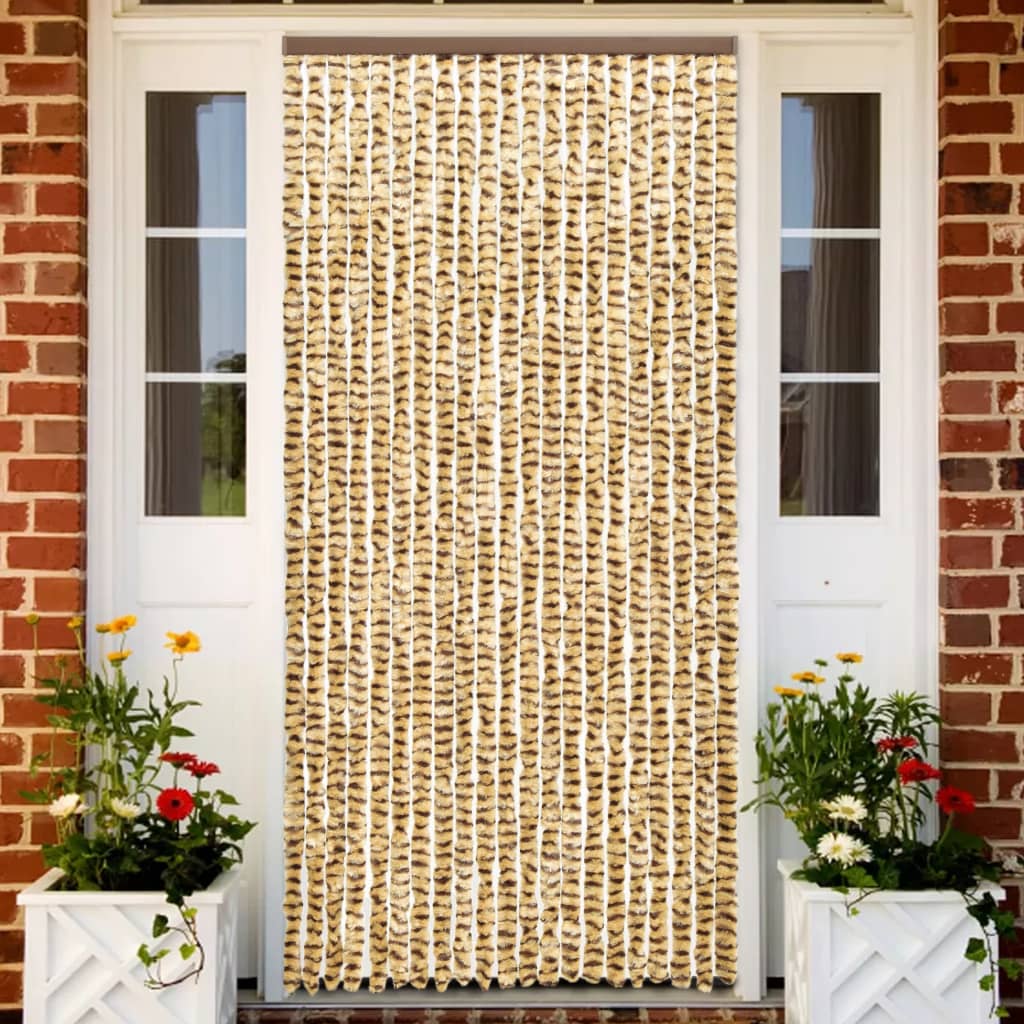 Hyönteisverho beige ja ruskea 56x185 cm Chenille - Sisustajankoti.fi