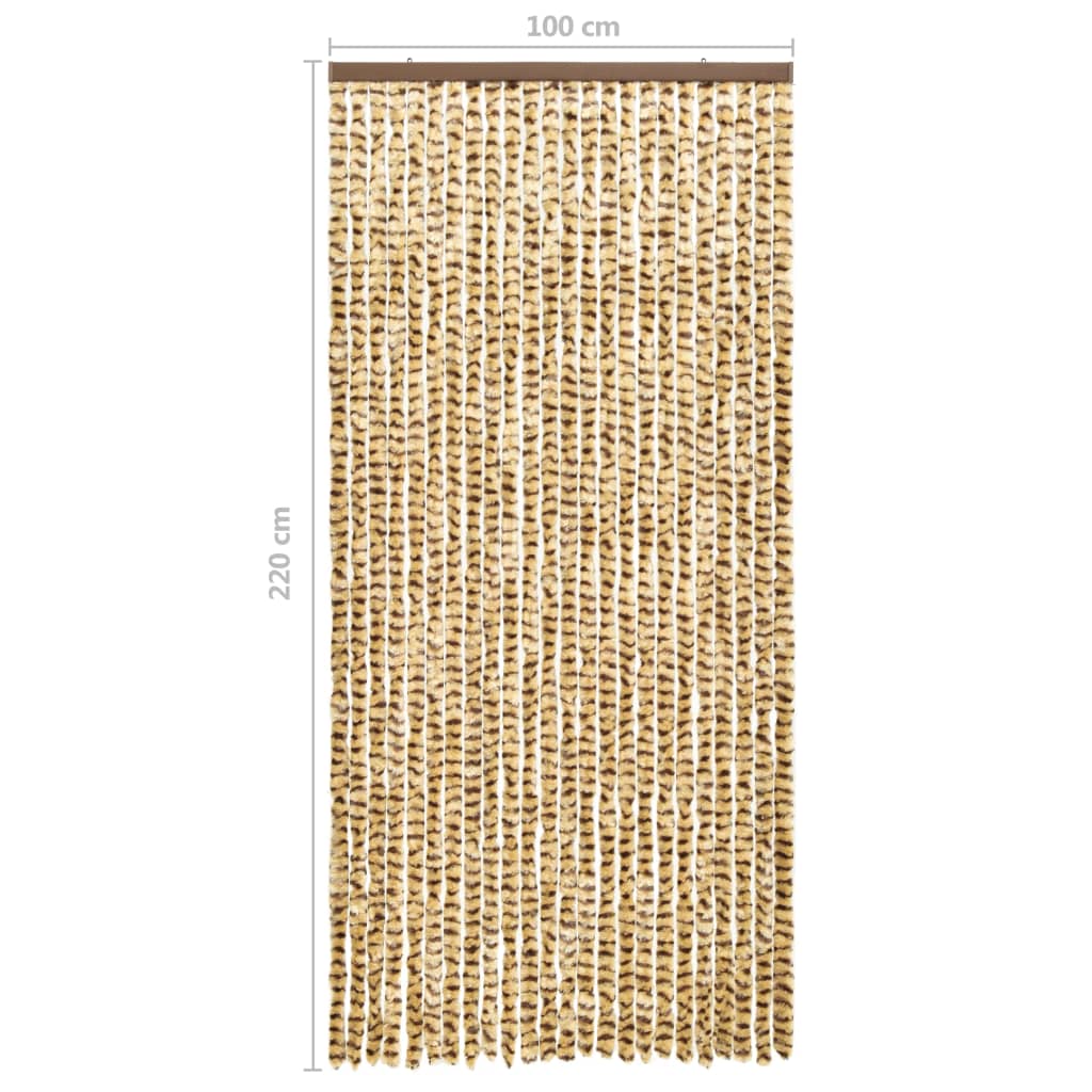 Hyönteisverho beige ja ruskea 100x220 cm Chenille - Sisustajankoti.fi