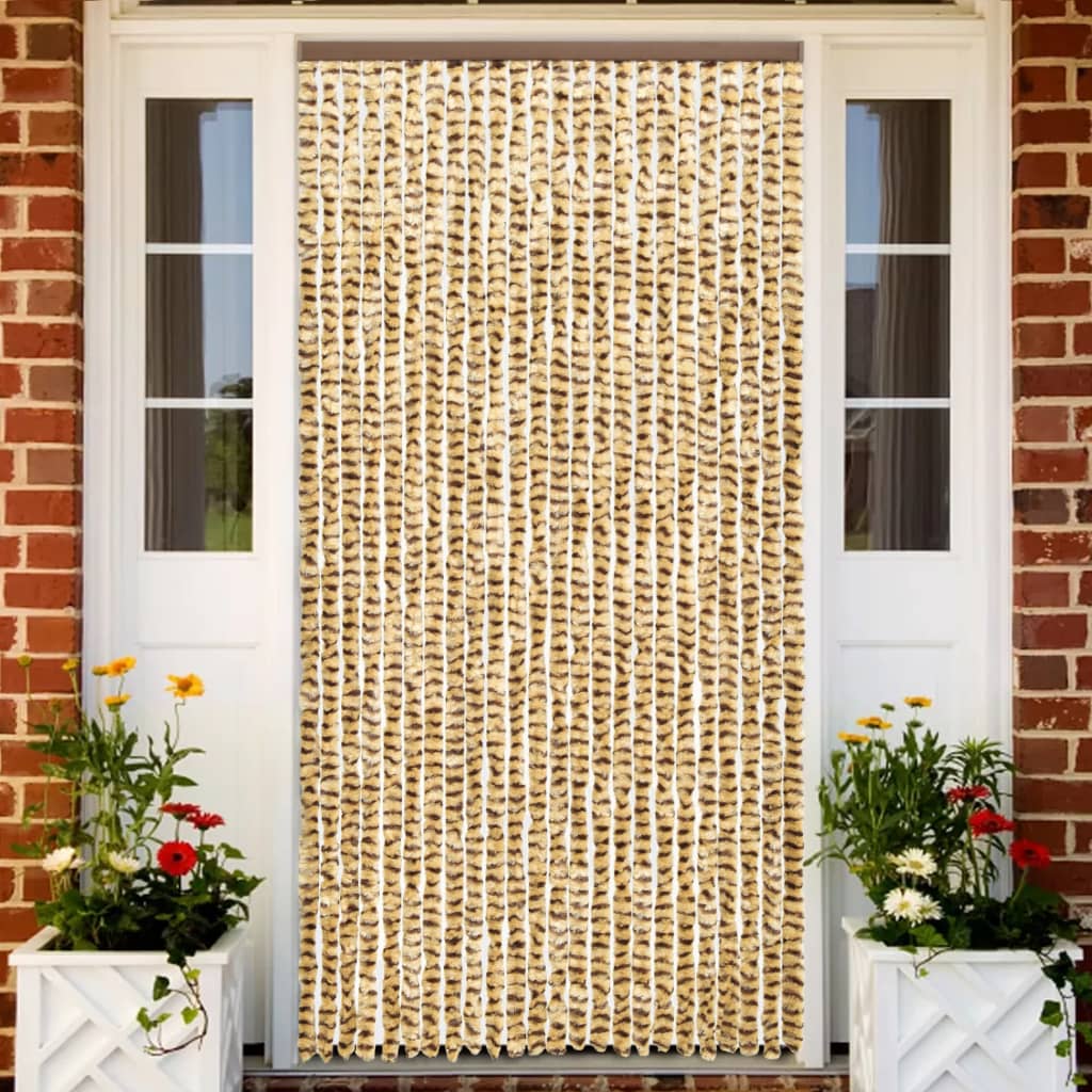 Hyönteisverho beige ja ruskea 100x220 cm Chenille - Sisustajankoti.fi