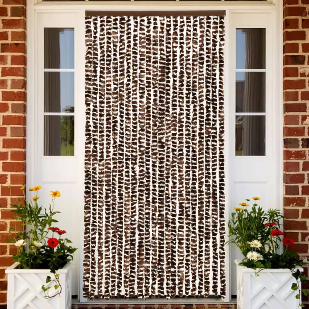 Hyönteisverho ruskea ja valkoinen 90x220 cm Chenille - Sisustajankoti.fi