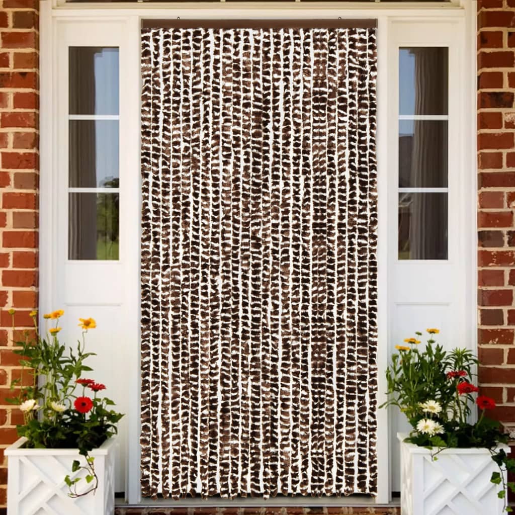 Hyönteisverho ruskea ja valkoinen 100x220 cm Chenille - Sisustajankoti.fi