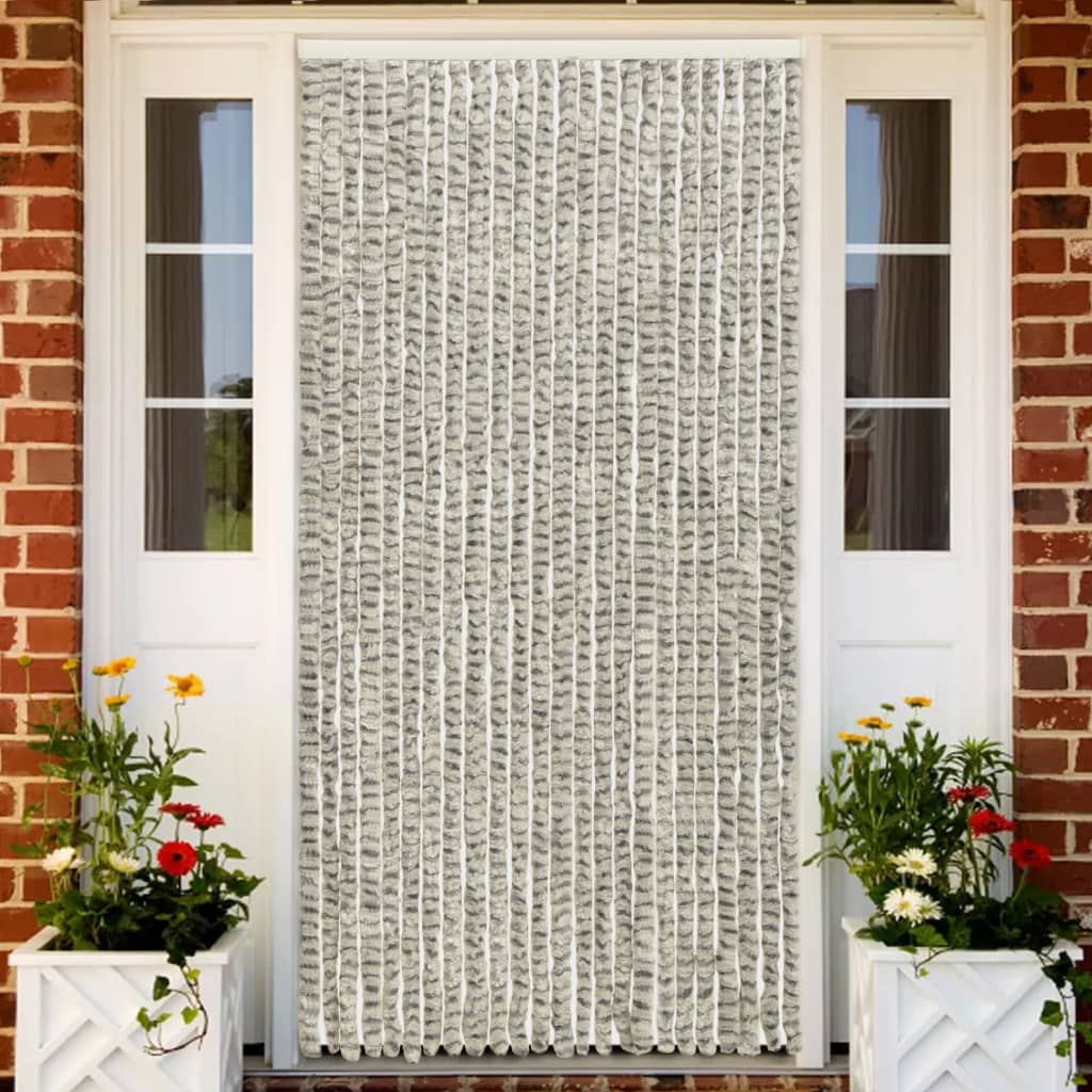 Hyönteisverho vaalean- ja tummanharmaa 100x220 cm Chenille - Sisustajankoti.fi