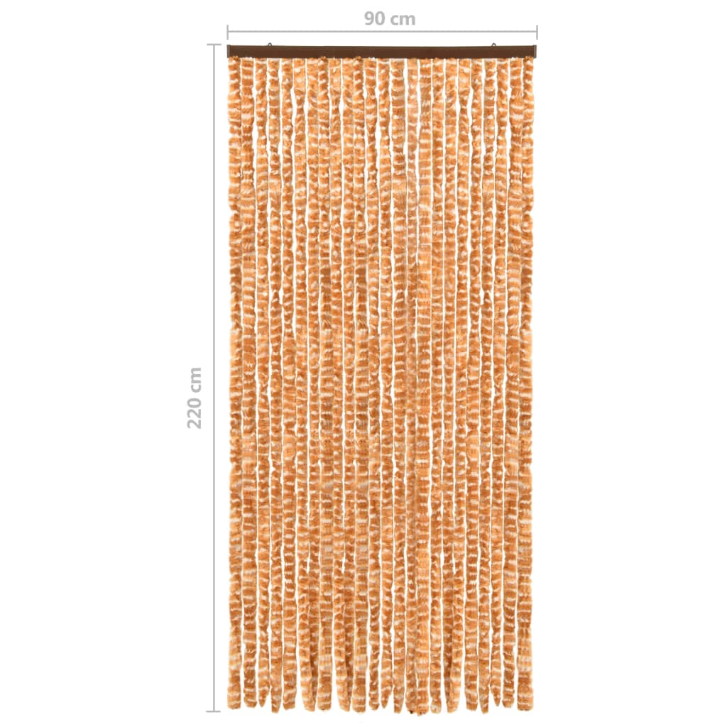 Hyönteisverho okra ja valkoinen 90x220 cm Chenille - Sisustajankoti.fi