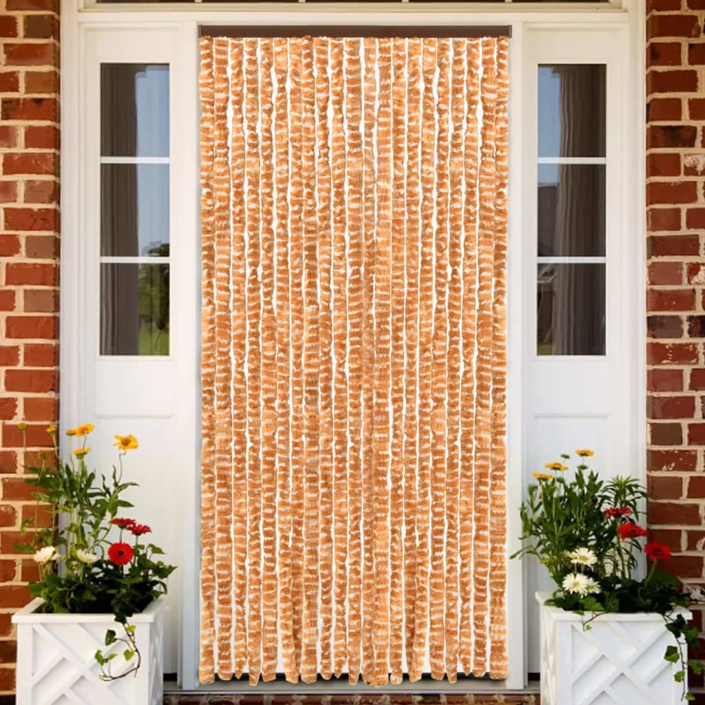 Hyönteisverho okra ja valkoinen 90x220 cm Chenille - Sisustajankoti.fi