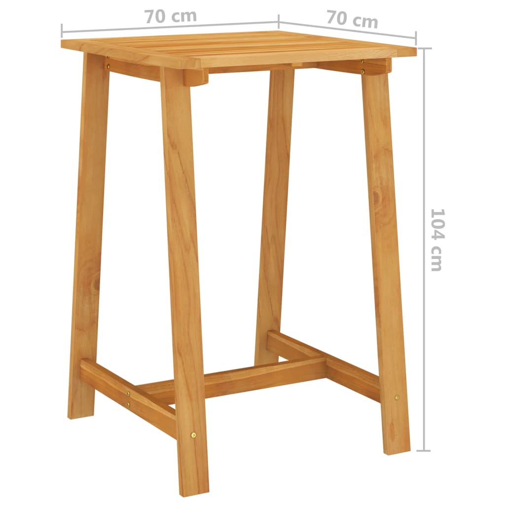 Puutarhan baaripöytä 70x70x104 cm täysi akaasiapuu - Sisustajankoti.fi
