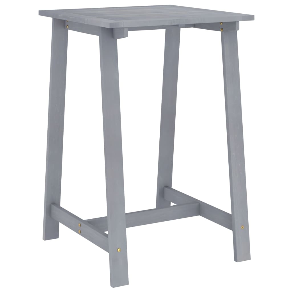 Puutarhan baaripöytä harmaa 70x70x104 cm täysi akaasiapuu - Sisustajankoti.fi