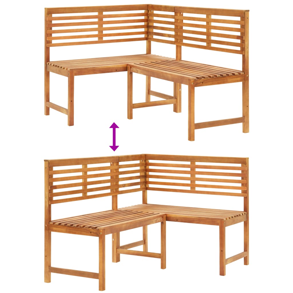 Kulmapenkki 140 cm akaasiapuu - Sisustajankoti.fi