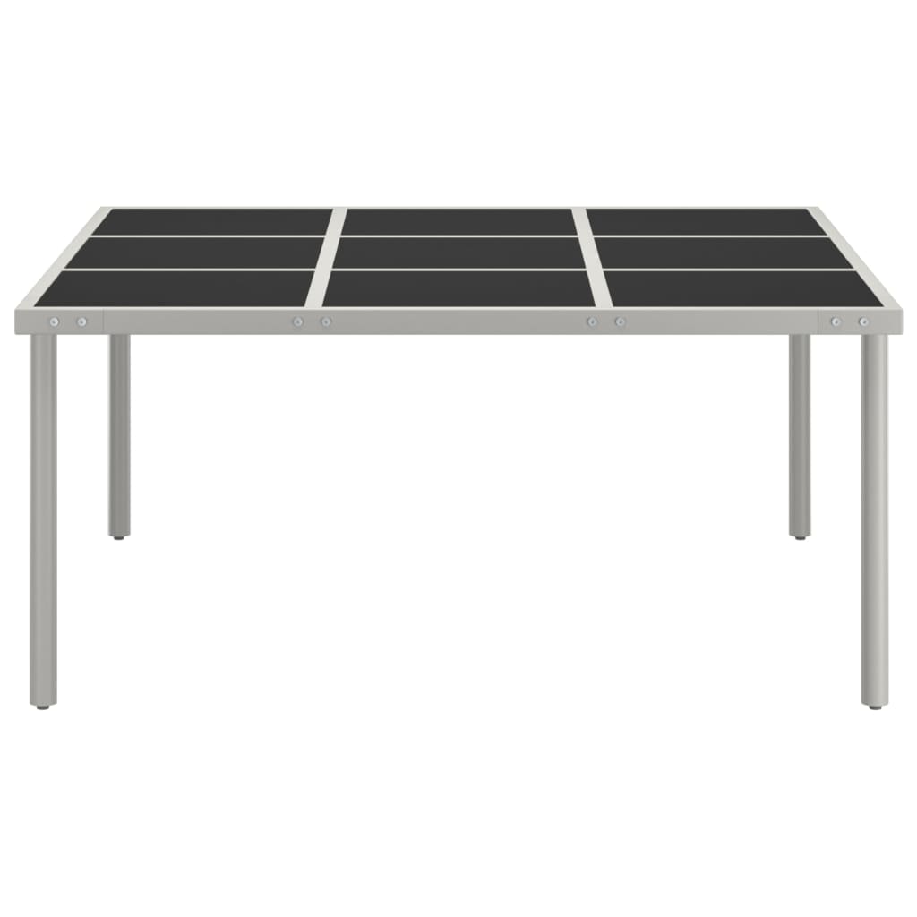 Puutarhan ruokapöytä 170x170x74,5 cm lasi ja teräs - Sisustajankoti.fi