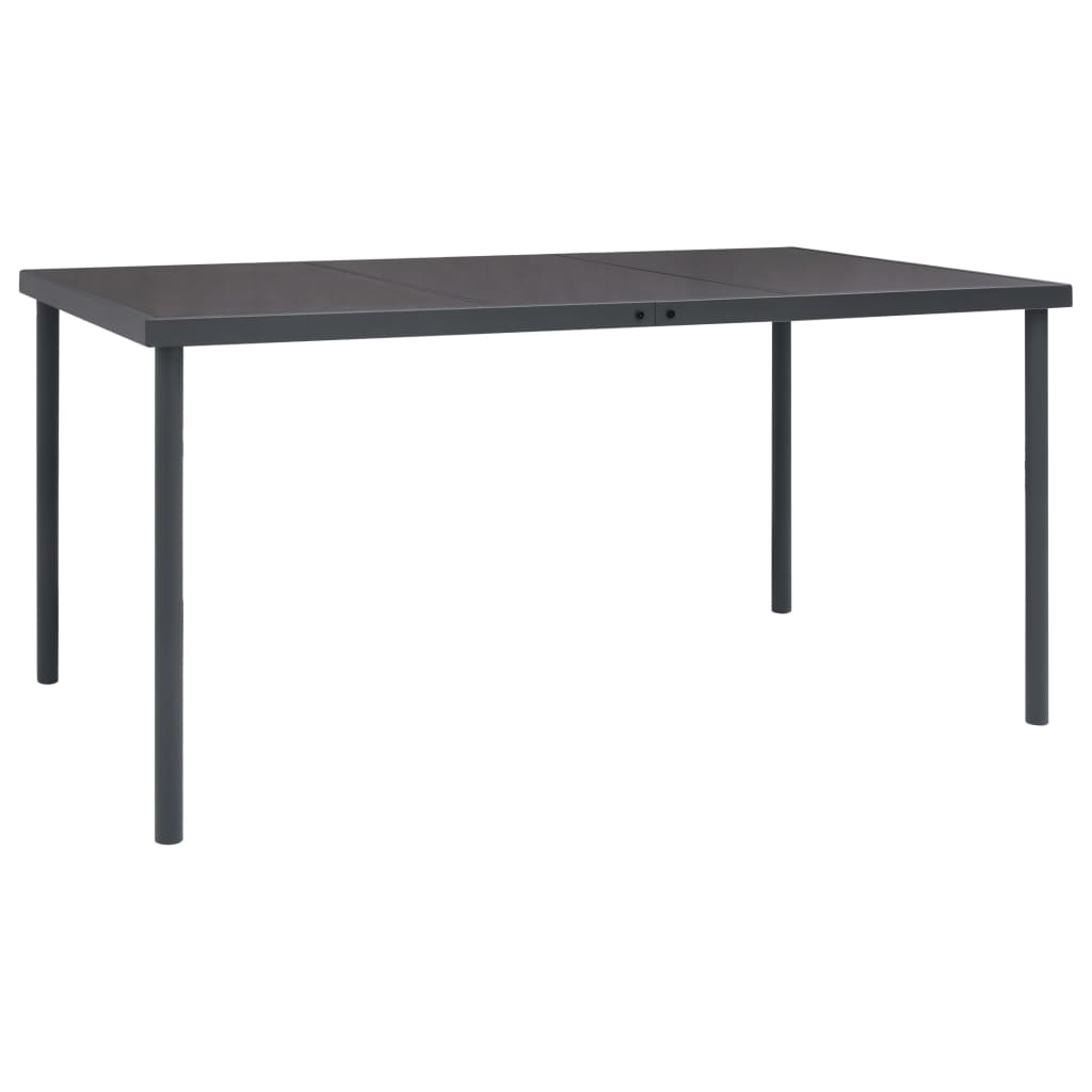 Ulkoruokapöytä antrasiitti 150x90x74 cm teräs - Sisustajankoti.fi