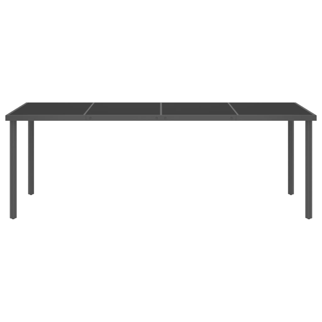 Ulkoruokapöytä antrasiitti 220x90x75 cm teräs ja lasi - Sisustajankoti.fi
