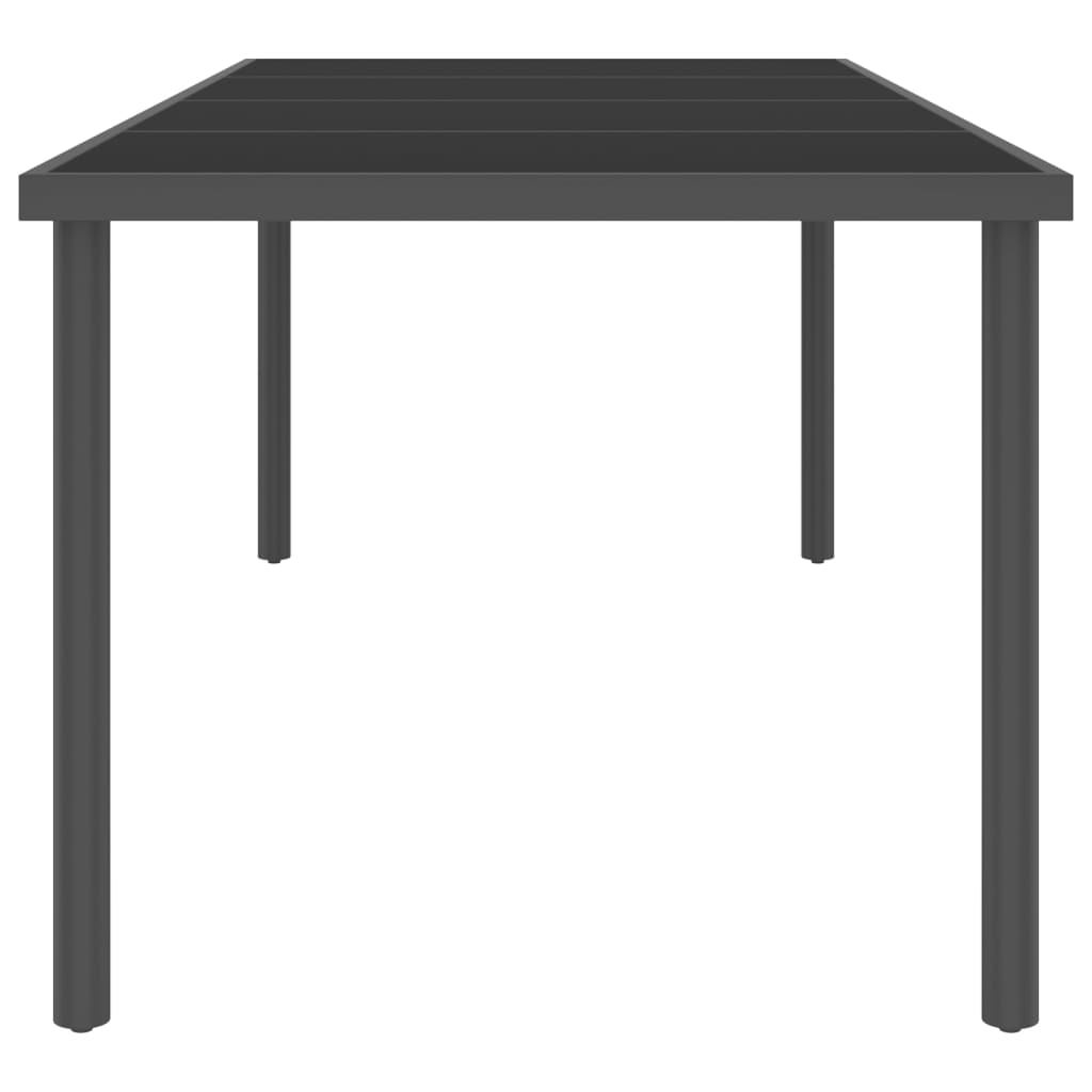 Ulkoruokapöytä antrasiitti 220x90x75 cm teräs ja lasi - Sisustajankoti.fi
