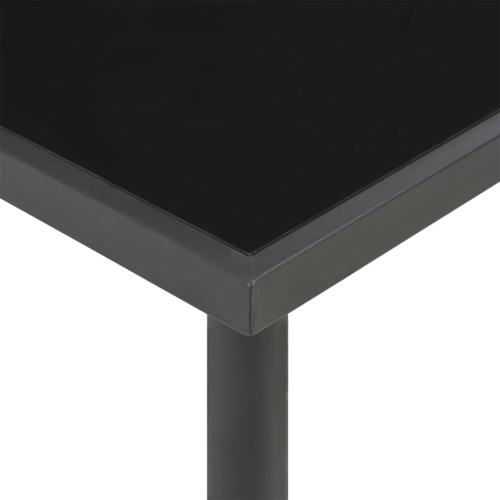 Ulkoruokapöytä antrasiitti 220x90x75 cm teräs ja lasi - Sisustajankoti.fi
