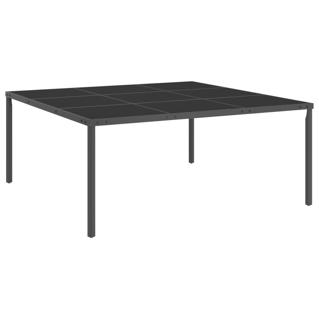Ulkoruokapöytä antrasiitti 170x170x72 cm teräs ja lasi - Sisustajankoti.fi