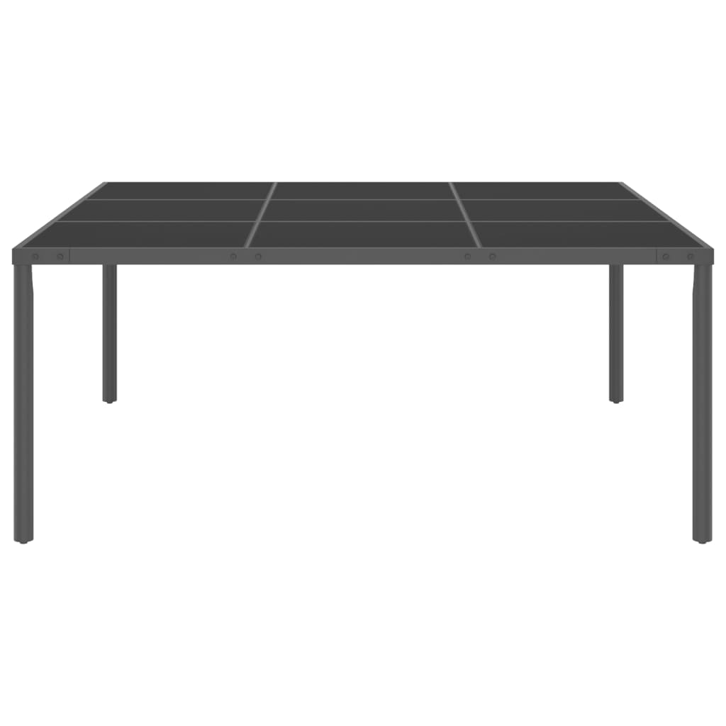 Ulkoruokapöytä antrasiitti 170x170x72 cm teräs ja lasi - Sisustajankoti.fi