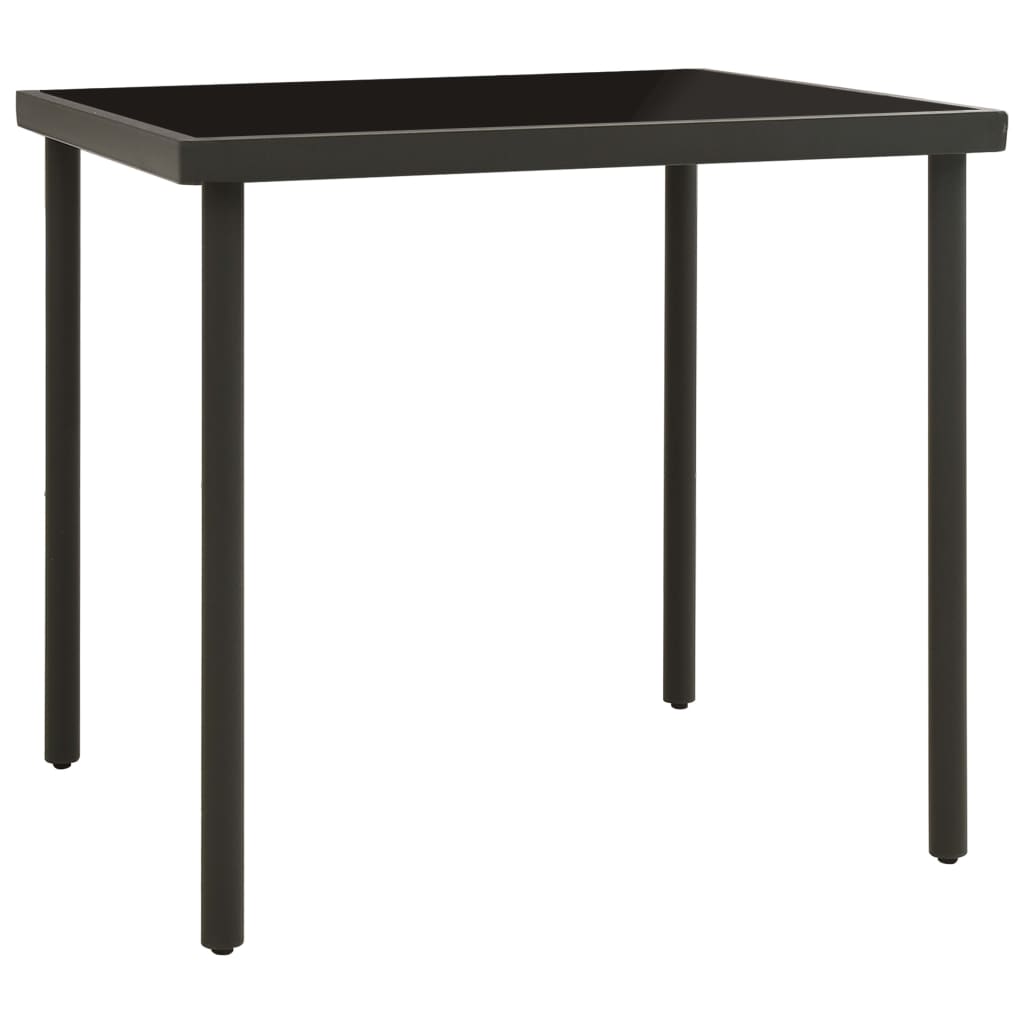 Ulkoruokapöytä antrasiitti 80x80x72 cm lasi ja teräs - Sisustajankoti.fi