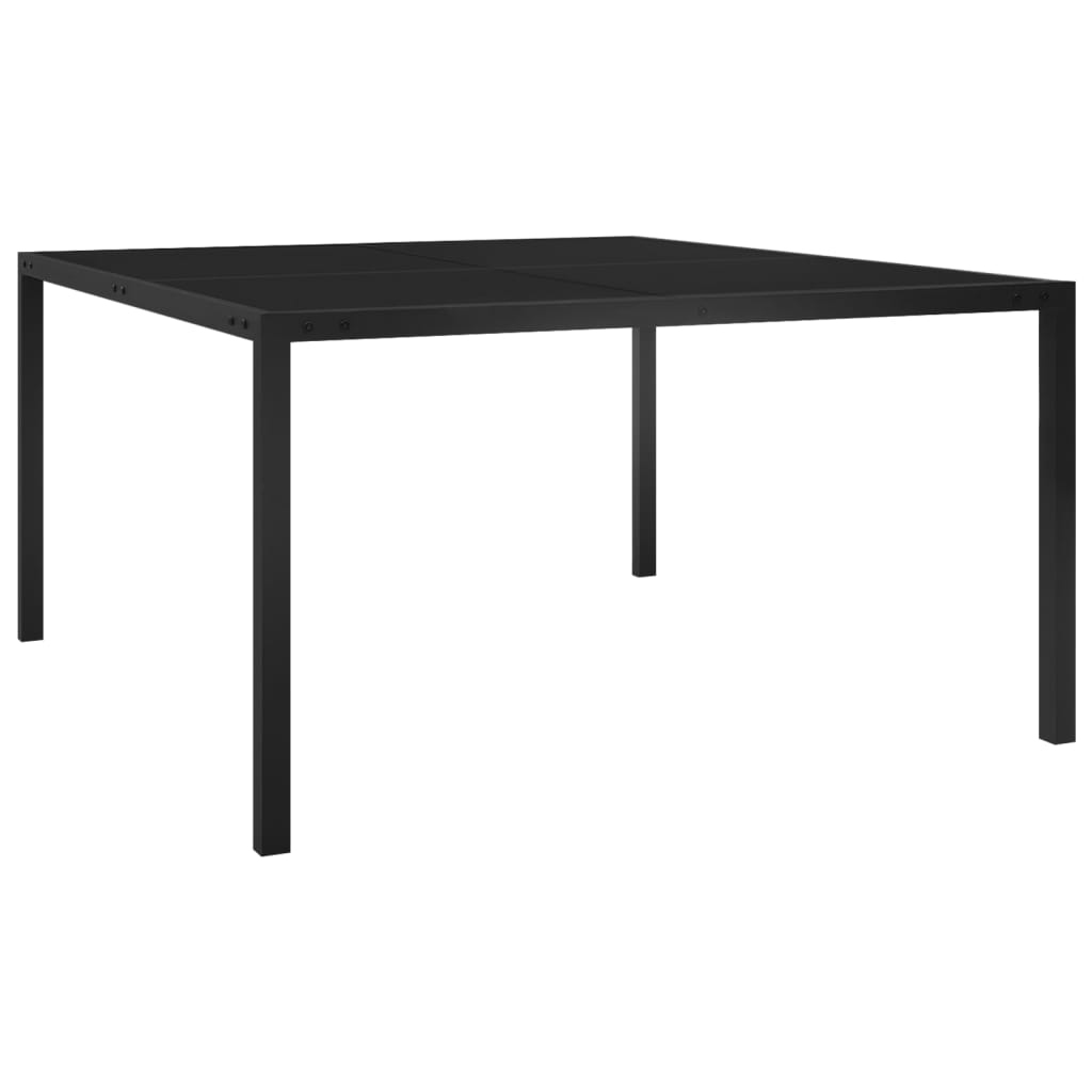 Puutarhapöytä 130x130x72 cm musta teräs ja lasi - Sisustajankoti.fi