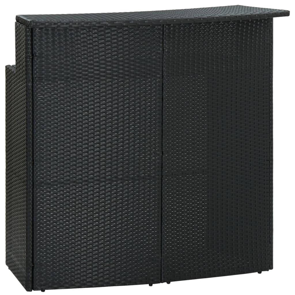 Puutarhan baaripöytä musta 120x55x110 cm polyrottinki - Sisustajankoti.fi