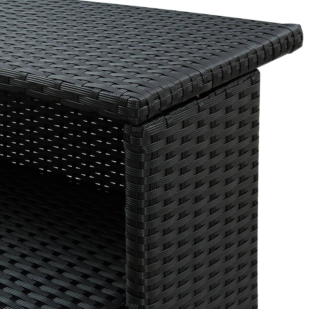 Puutarhan baaripöytä musta 120x55x110 cm polyrottinki - Sisustajankoti.fi