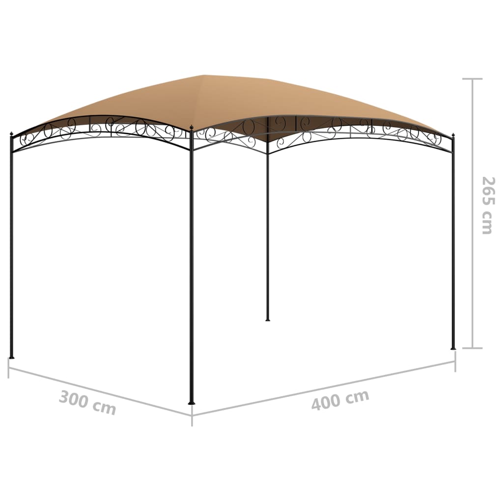 Huvimaja 3x4x2,65 m ruskeanharmaa 180 g/m² - Sisustajankoti.fi