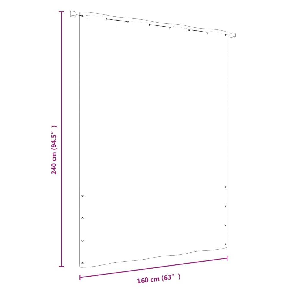 Parvekkeen suoja musta 160x240 cm Oxford kangas - Sisustajankoti.fi