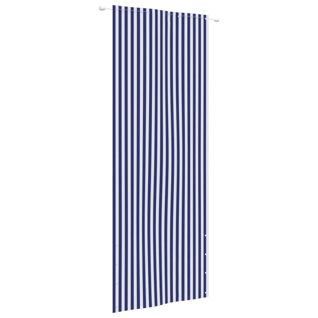 Parvekkeen suoja sininen ja valkoinen 80x240 cm Oxford kangas - Sisustajankoti.fi