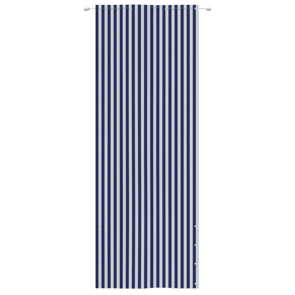 Parvekkeen suoja sininen ja valkoinen 80x240 cm Oxford kangas - Sisustajankoti.fi