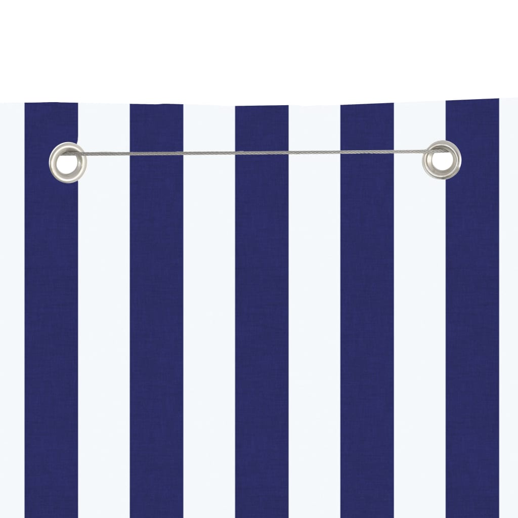 Parvekkeen suoja sininen ja valkoinen 80x240 cm Oxford kangas - Sisustajankoti.fi