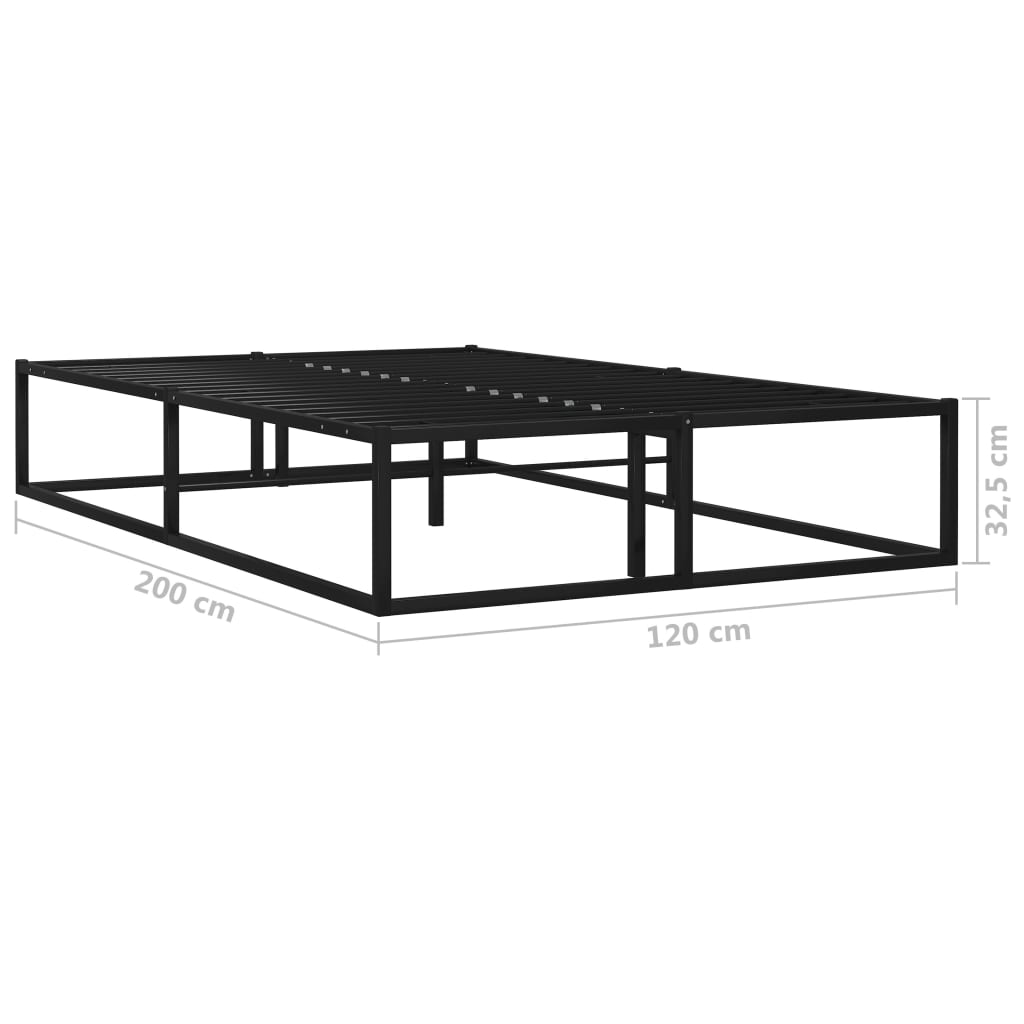 Sängynrunko musta metalli 120x200 cm - Sisustajankoti.fi