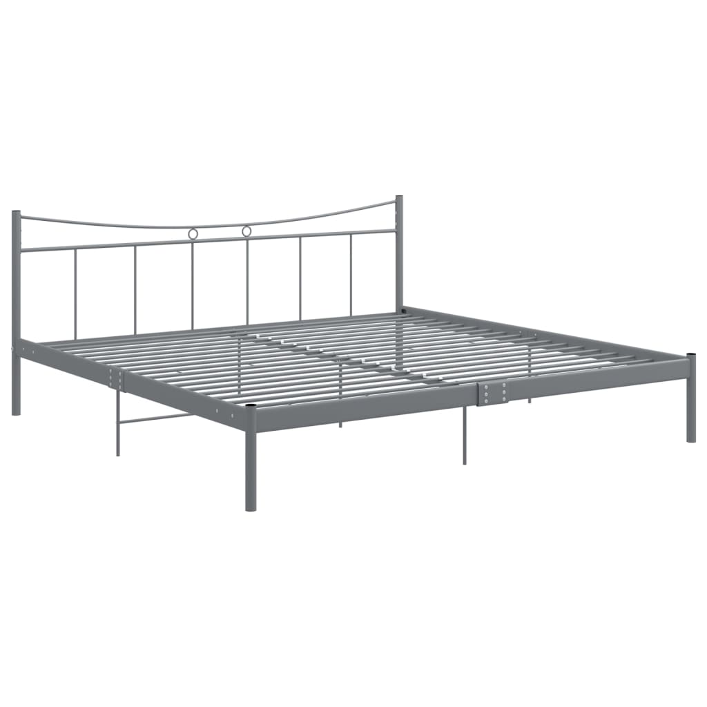 Sängynrunko harmaa metalli 200x200 cm - Sisustajankoti.fi