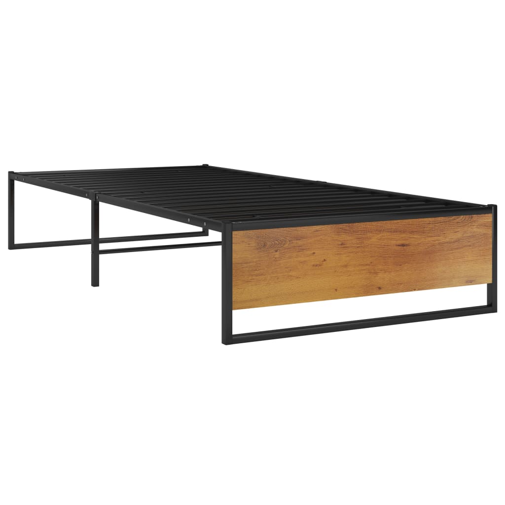 Sängynrunko musta metalli 90x200 cm - Sisustajankoti.fi