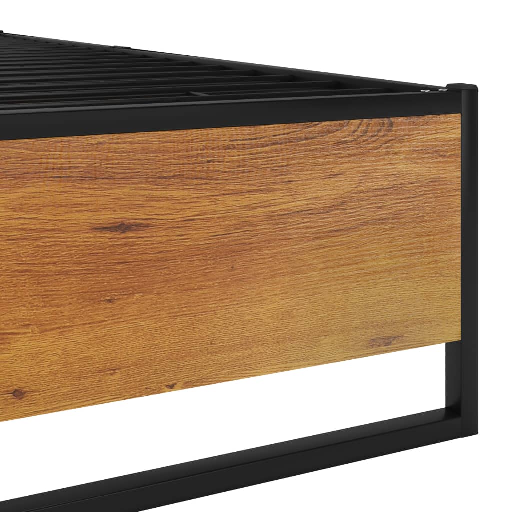 Sängynrunko musta metalli 90x200 cm - Sisustajankoti.fi