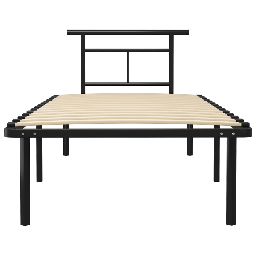 Sängynrunko musta metalli 90x200 cm - Sisustajankoti.fi