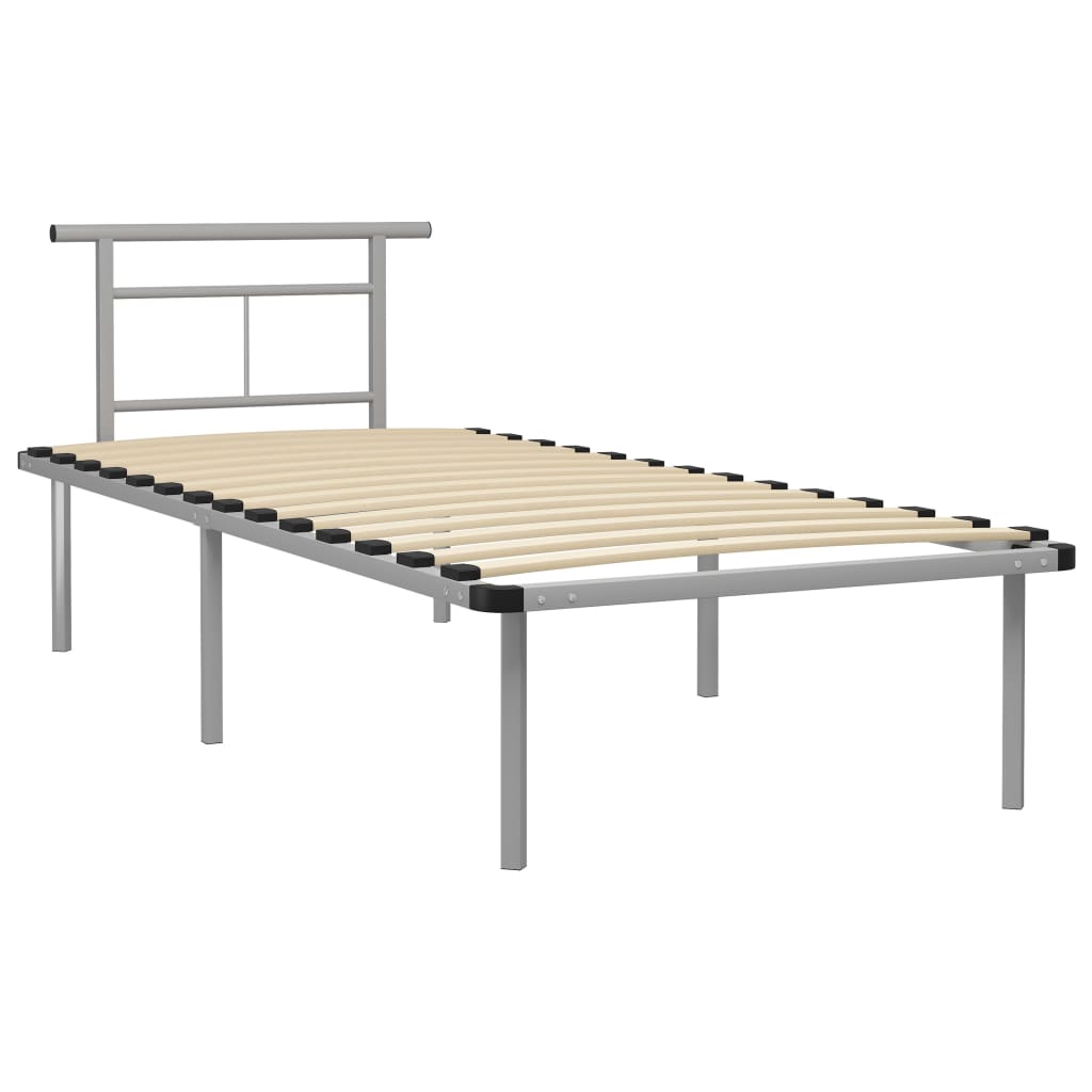Sängynrunko harmaa metalli 90x200 cm - Sisustajankoti.fi