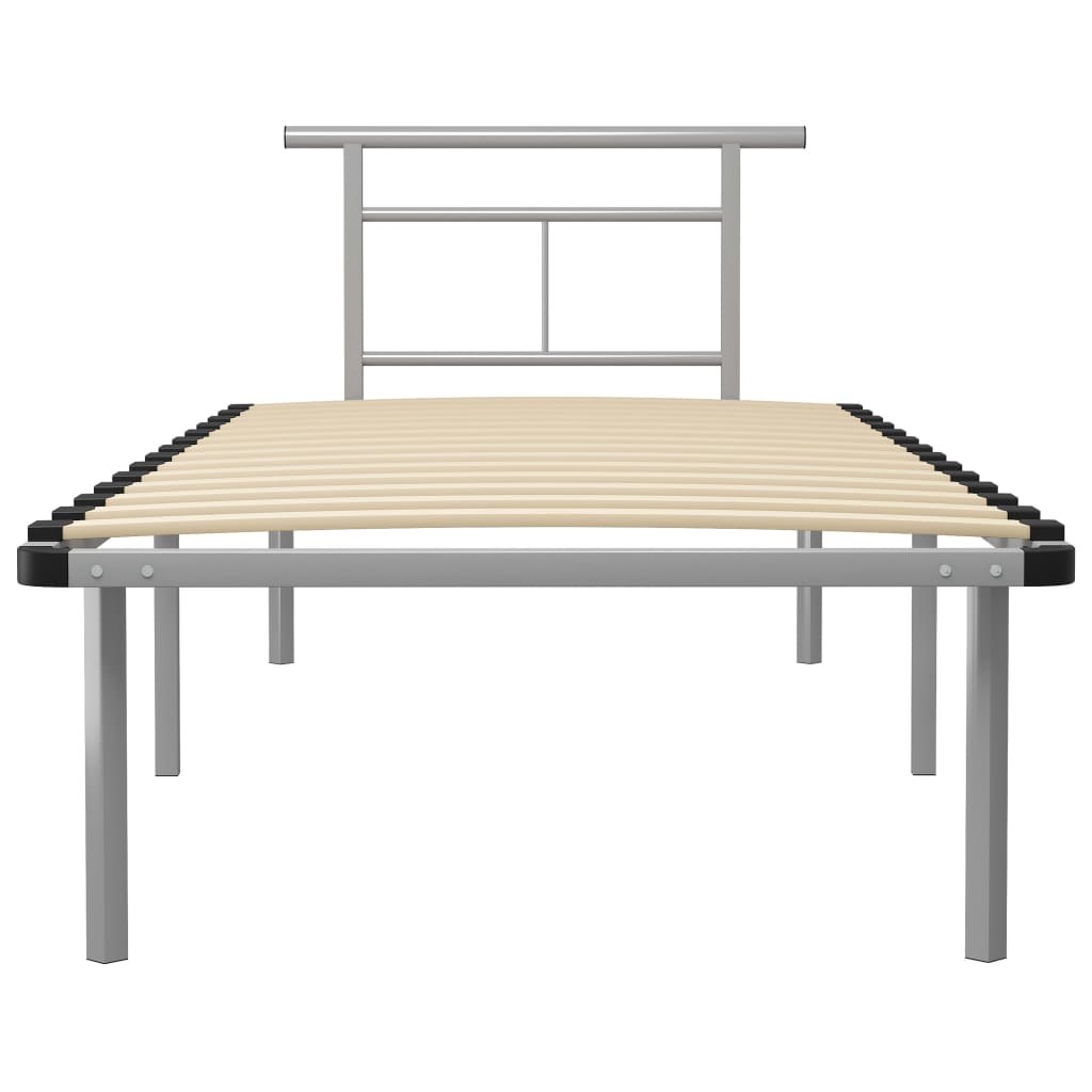 Sängynrunko harmaa metalli 90x200 cm - Sisustajankoti.fi